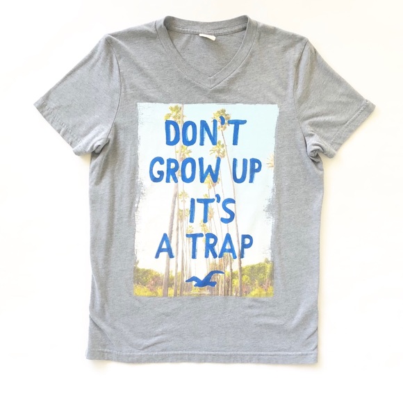 Hollister Other - L Hollister T-shirt Men’s Grey Don’t Grow Up LG